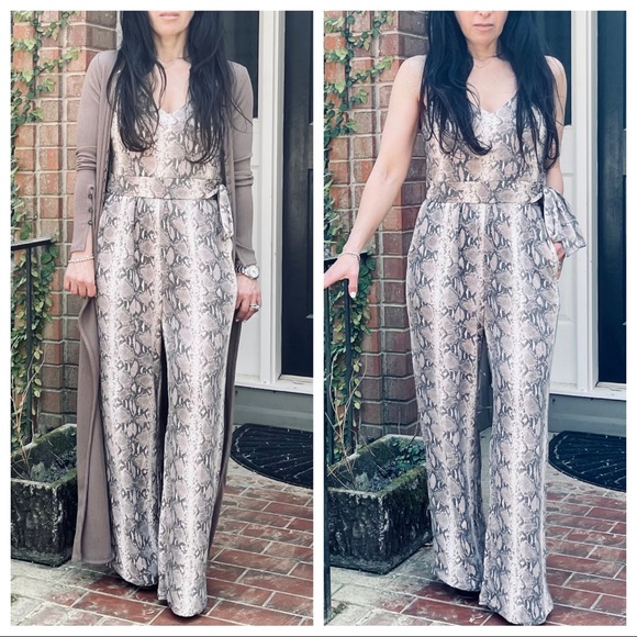 #01 Snakeskin print Wide leg tank jumpsuit - Picture 12 of 15